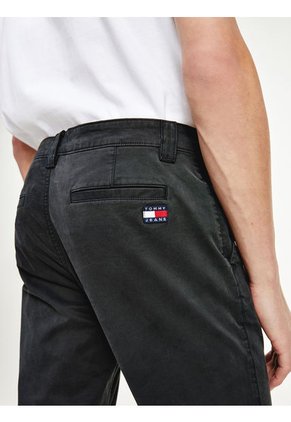 Pantalón Negro Chino Scanton De Corte Slim Con Logo Tommy Jeans
