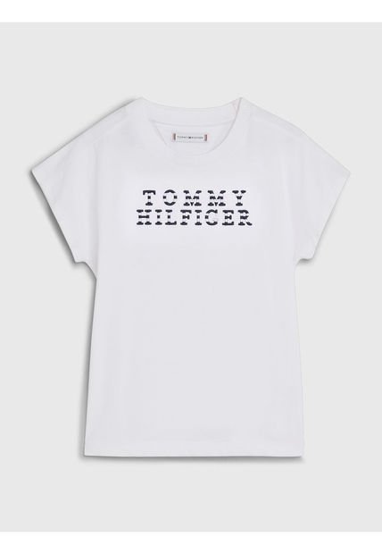 Camiseta Con Logo De Rayas Náuticas Niña Blanco Tommy Hilfiger