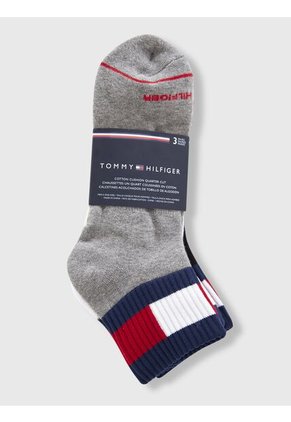 Paquete Gris De 3 Calcetines Con Logo Bordado Tommy Hilfiger