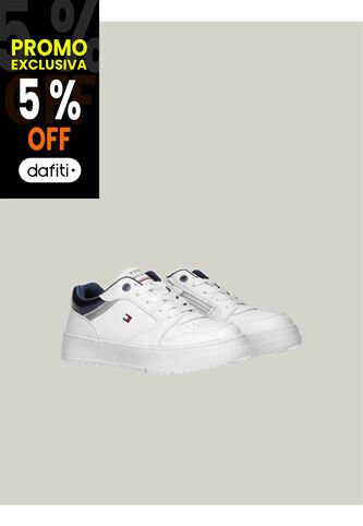 Tenis Blanco De Corte Bajo Con Velcro Tommy Hilfiger Tommy Hilfiger