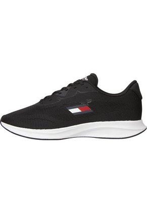 Tenis Negro De Malla Con Logo Tommy Hilfiger