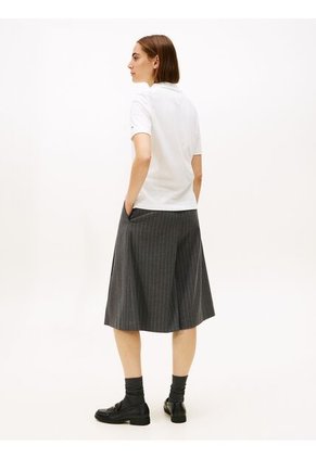 Polo Blanco De Corte Regular Con Escudo Bordado Tommy Hilfiger