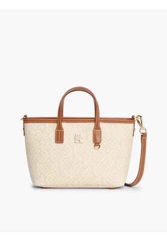Bolso Beige Tote Con Correa Cruzada TH Monoplay Tommy Hilfiger Tommy Hilfiger