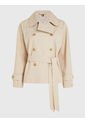 Chaquetón De Botonadura Doble Con Cinturón Mujer Beige Tommy Hilfiger de Tommy Hilfiger