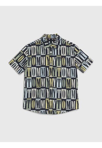 Camisa De Manga Corta Con Motivo Letras Niño Azul Tommy Hilfiger Tommy Hilfiger