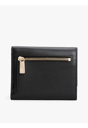 Billetera Negra Trifold Con Monograma TH Tommy Hilfiger
