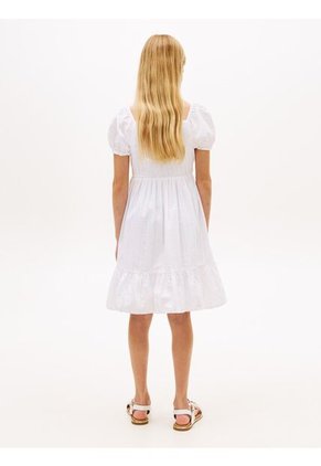 Vestido Blanco De Manga Corta Farol Tommy Hilfiger