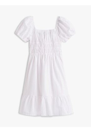Vestido Blanco De Manga Corta Farol Tommy Hilfiger