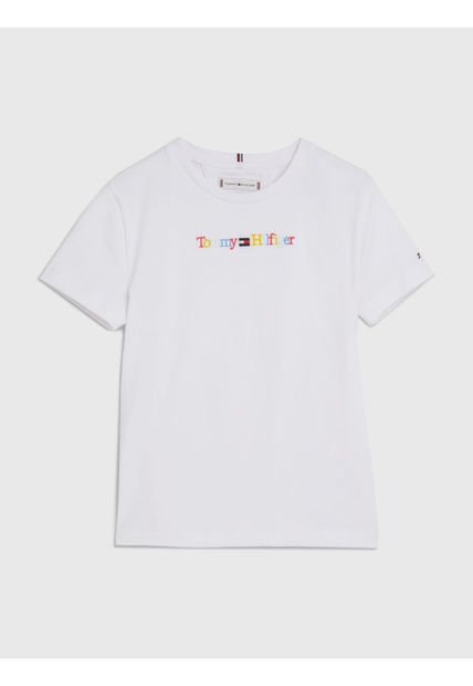 Camiseta De Niña Con Logo Color Blanco Tommy Hilfiger