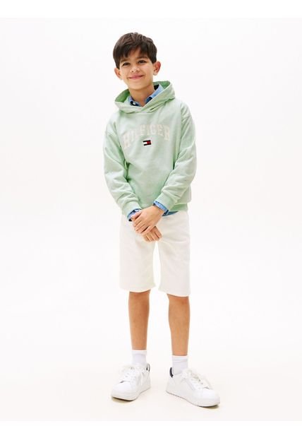 Buzo Verde Con Capota Y Logo De Estilo Universitario Tommy Hilfiger