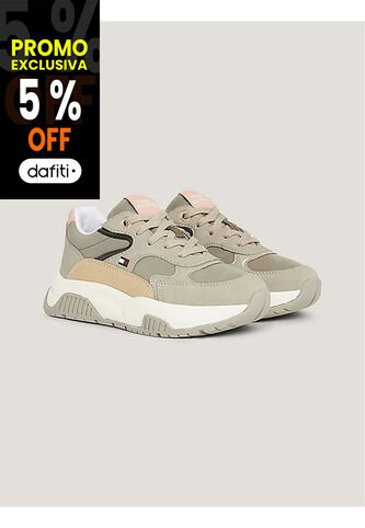Low De Niña Cut Lace-Up Sneaker Grey/M Tommy Hilfiger Tommy Hilfiger