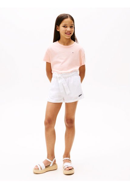 Pantalonetas Blanco En Mezcla De Lino Tommy Hilfiger