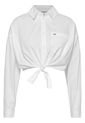 Camisa Cropped De Popelín Mujer Blanco Tommy Jeans de Tommy Hilfiger