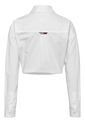 Camisa Cropped De Popelín Mujer Blanco Tommy Jeans de Tommy Hilfiger