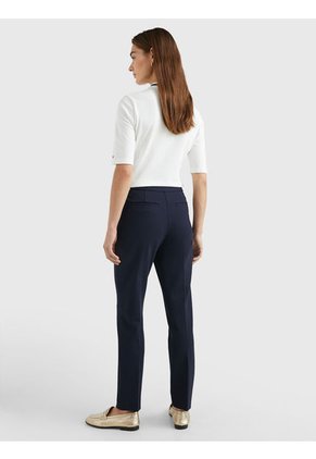 Pantalón De Punto Milano Con Corte Slim Mujer Azul Tommy Hilfiger