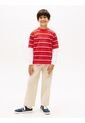 Camiseta Roja De Punto Con Logo Bordado Tommy Hilfiger de Tommy Hilfiger