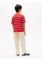 Camiseta Roja De Punto Con Logo Bordado Tommy Hilfiger de Tommy Hilfiger