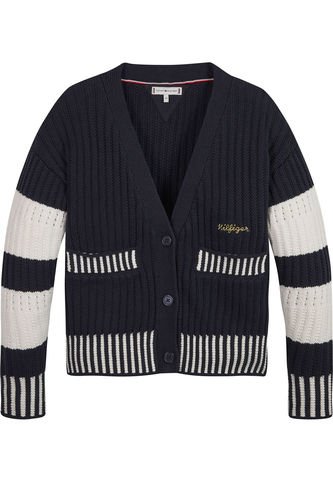 Saco Azul De Rayas Con Logo Para Niña Tommy Hilfiger Tommy Hilfiger