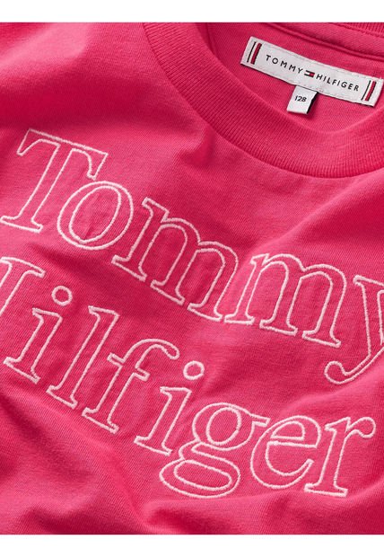 Camiseta Essential Con Logo Bordado Niña Rosa Tommy Hilfiger