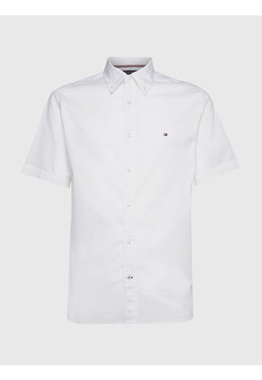 Camisa De Manga Corta Th Flex Hombre Blanco Tommy Hilfiger