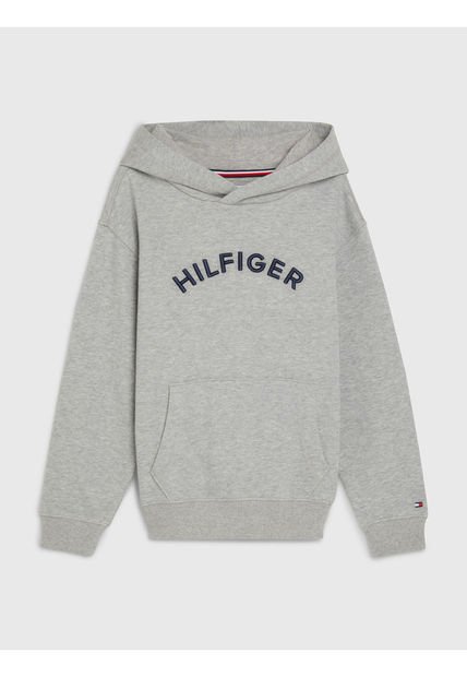 Saco Con Gorro Y Logo Arqueado Niño Gris Tommy Hilfiger