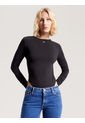 Body Negro Essential De Manga Larga Y Corte Slim Tommy Jeans de Tommy Hilfiger