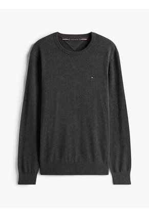 Saco Gris De Cuello Redondo Con Logo Bordado Tommy Hilfiger