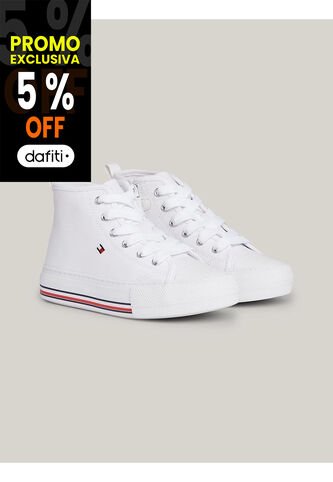 Tenis Altas Con Cordones Niña Blanco Tommy Hilfiger Tommy Hilfiger