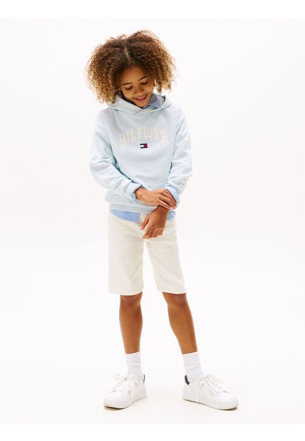 Buzo Azul Con Capota Y Logo De Estilo Universitario Tommy Hilfiger