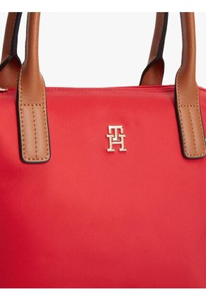 Bolso Rojo Tote Con Correa Tejida Tommy Hilfiger