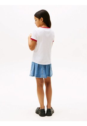 Camiseta Blanca Slim Con Logo De Hilfiger Tommy Hilfiger