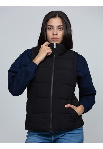 Chaleco Negro De Cuello Alto Con Cierre De Cremallera  Tommy Hilfiger Tommy Hilfiger