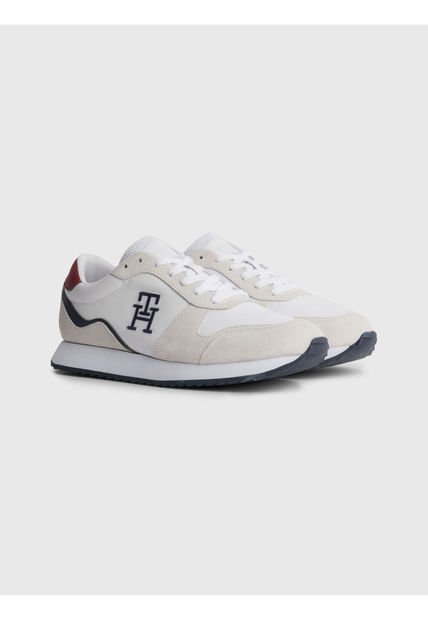 Tenis Estilo Running Con Monograma Hombre Blanco Tommy Hilfiger