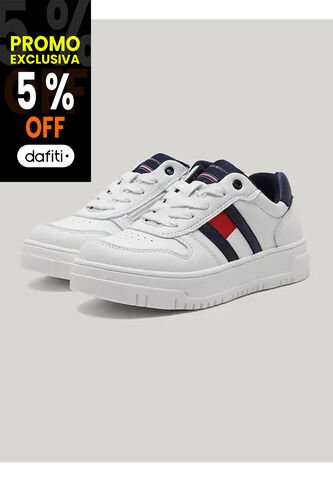 Tenis Casual Para Niños Blanco Tommy Hilfiger Tommy Hilfiger