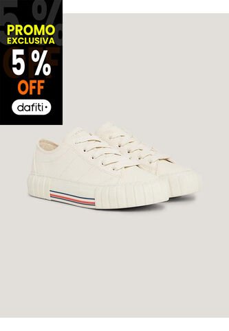 Tenis Con Cordones Para Niñas Blanco Tommy Hilfiger Tommy Hilfiger