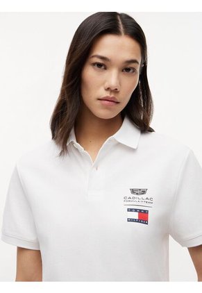 Polo Blanco TH X Cadillac Formula 1® Team Con Logo Tommy Hilfiger