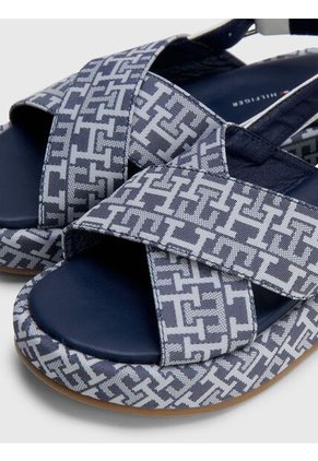 Sandalias Con Cierre Velcro Niña Gris Tommy Hilfiger