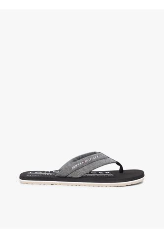 Sandalias Negro De Jacquard En Chambray De Puro Lino Tommy Hilfiger Tommy Hilfiger
