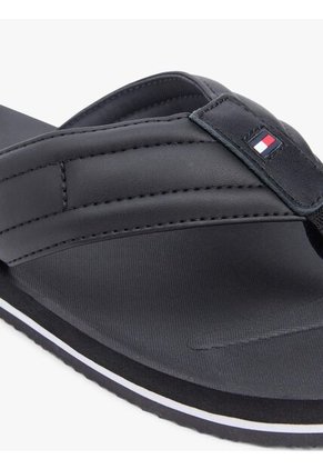 Sandalias Negro Con Tiras Acolchadas Y Logo Tommy Hilfiger