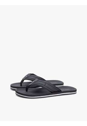 Sandalias Negro Con Tiras Acolchadas Y Logo Tommy Hilfiger