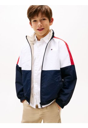 Rompe Azul Oscuro Viento Reversible Color Block Tommy Hilfiger