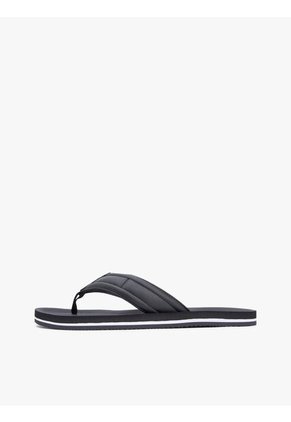 Sandalias Negro Con Tiras Acolchadas Y Logo Tommy Hilfiger