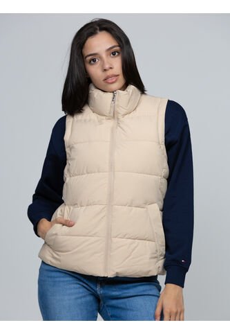 Chaleco Negro De Cuello Alto Con Cierre De Cremallera  Tommy Hilfiger Tommy Hilfiger