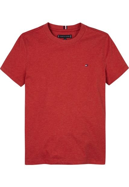 Camiseta Roja Essential De Cuello Redondo Tommy Hilfiger
