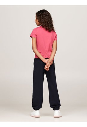 Camiseta Niña Rosa Essential De Corte Slim Con Logo Tommy Hilfiger
