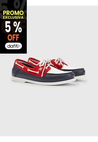 Náuticos De Cuero Con Diseño Color Block Mujer  Tommy Hilfiger Tommy Hilfiger