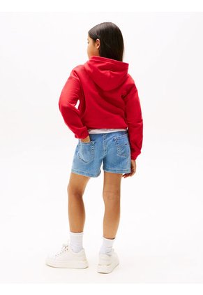 Saco Rojo Con Capota Y Logo De Lentejuelas Tommy Hilfiger