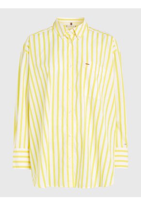 Camisa De Rayas Amarillas De Corte Ancho Tommy Hilfiger