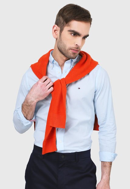 Camisa Azul-Blanco Tommy Hilfiger