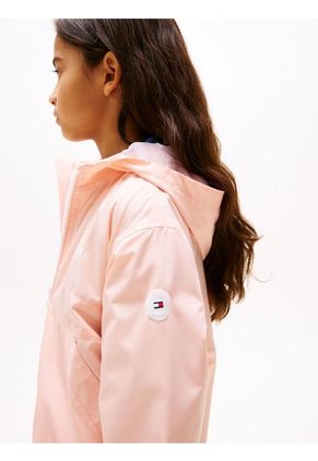 Cortavientos Rosa Con Capota Y Logo Tommy Hilfiger